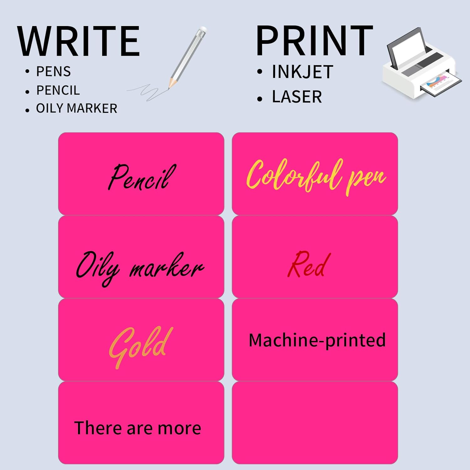STARLIBOO Shipping Labels Stickers, 2"×4" Printable Fluorescent Mailing Labels for Laser/Inkjet Printing- Matte, Permanent Adhesive Sticker (Fluorescent Pink)