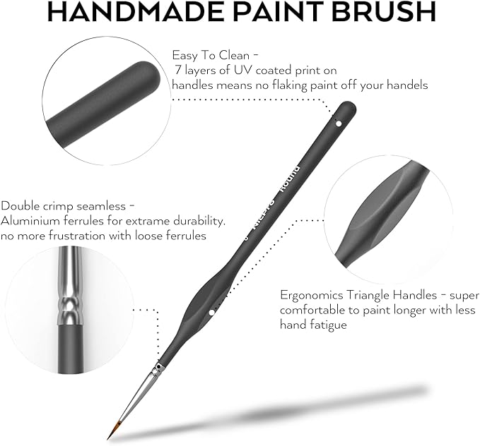 Nicpro 15 Pack Miniature Painting Set, Fine Detail Paint Brushes for Models, Acrylic Watercolor Oil, Ceramic, Shoe, Citadel, Art Figure Paint by Number - Thin Artist Kit Nylon Holder