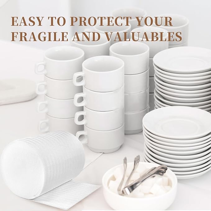 Moving Supplies, 14'' Wide X 160' Length Foam Wrap Roll, Packing Supplies for Packing, Moving, Fragile Articles, Furniture, Transportation Packaging, Including 60 Fragile Stickers.