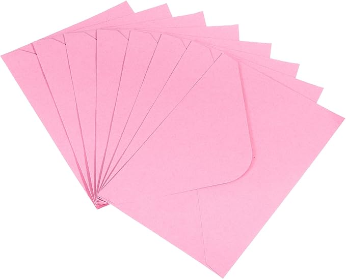 PATIKIL Mini Envelopes, 50 Pack Gift Cards Business Cards Envelope for Greeting Weddings, Pink