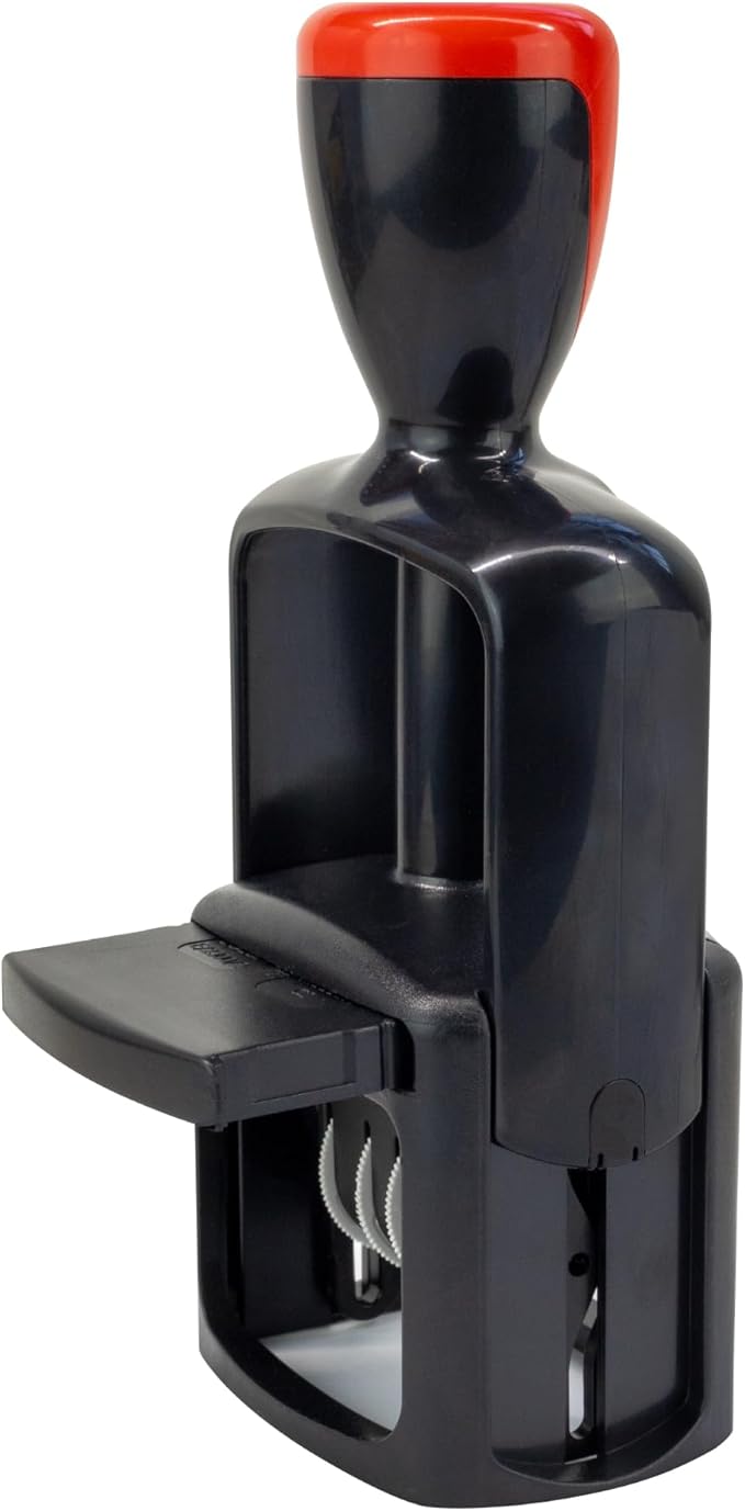 Self-Inking Rubber Date Office Stamp with Faxed Phrase - Blue Ink - 12-Year Band