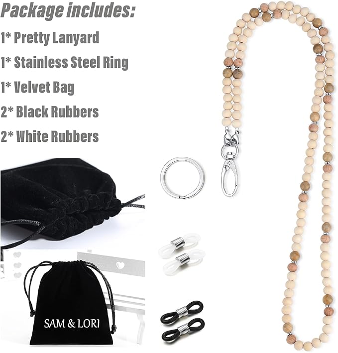 SAM & LORI Lanyards for Id Badges Women Cute Teacher Lanyard With Id Holder Lanyards for Cruise Ship Cards Keychain Lanyard Beaded Keychain Lanyard Personalized Lanyard String