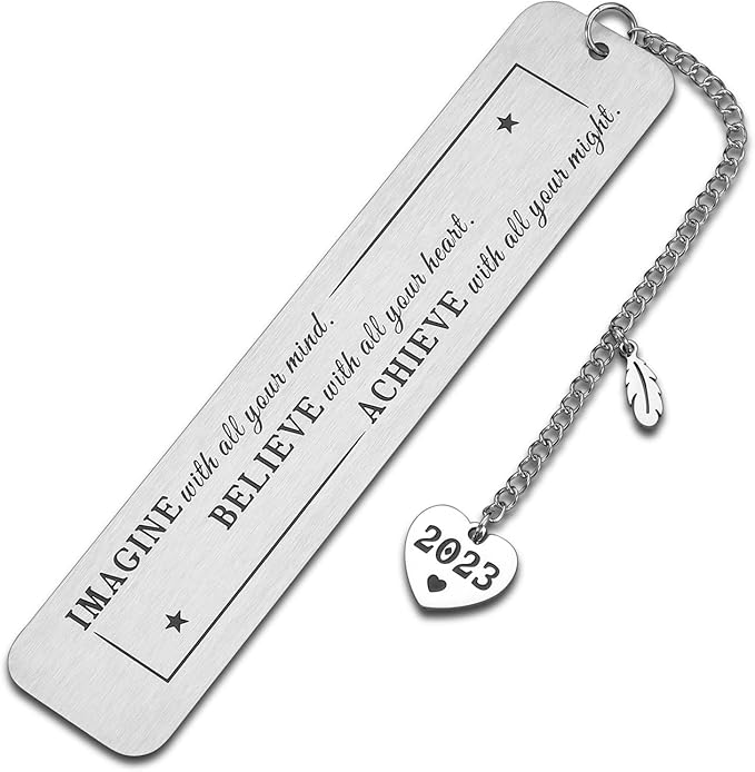 Inspirational Bookmark for Women Bookmarks with Chain 2023 for Book Lover Bookworm Graduation Birthday Gifts for Students Teens Kids Son Daughter Boys Girls Friend Retirement Going Away Bookmark Gift