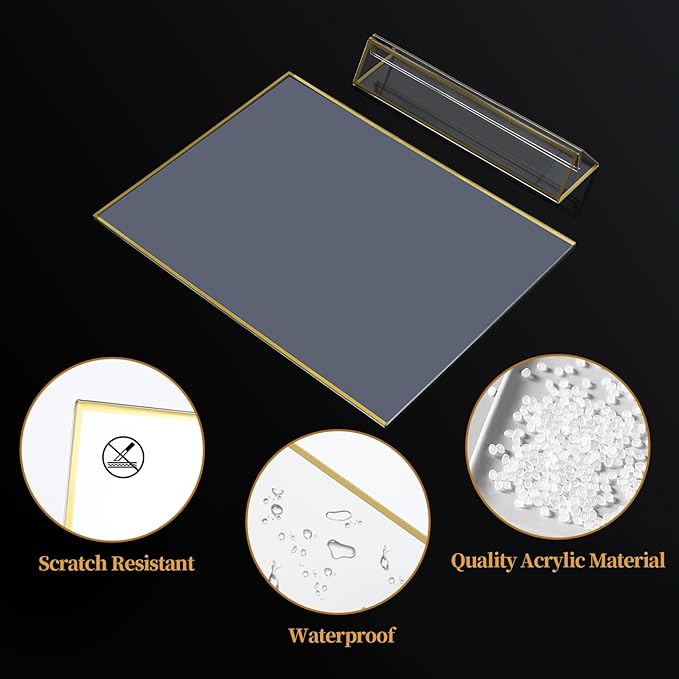 Gold Frames 5 x 7 Acrylic Sign Holder Double Sided Wedding Table Number Holder Clear Plastic Gold Picture Frames Flyer Holder for Table Menu Photo Display-12 Packs