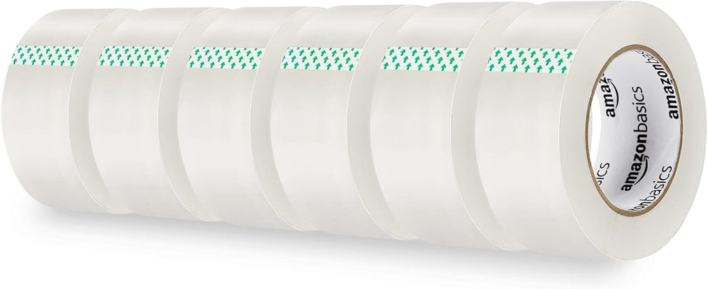 Amazon Basics Packing Tape for Moving boxes, Shipping Tape Refills, Clear, 1.88-Inch Wide x 109 Yards, 6-Pack, Total 654 Yards