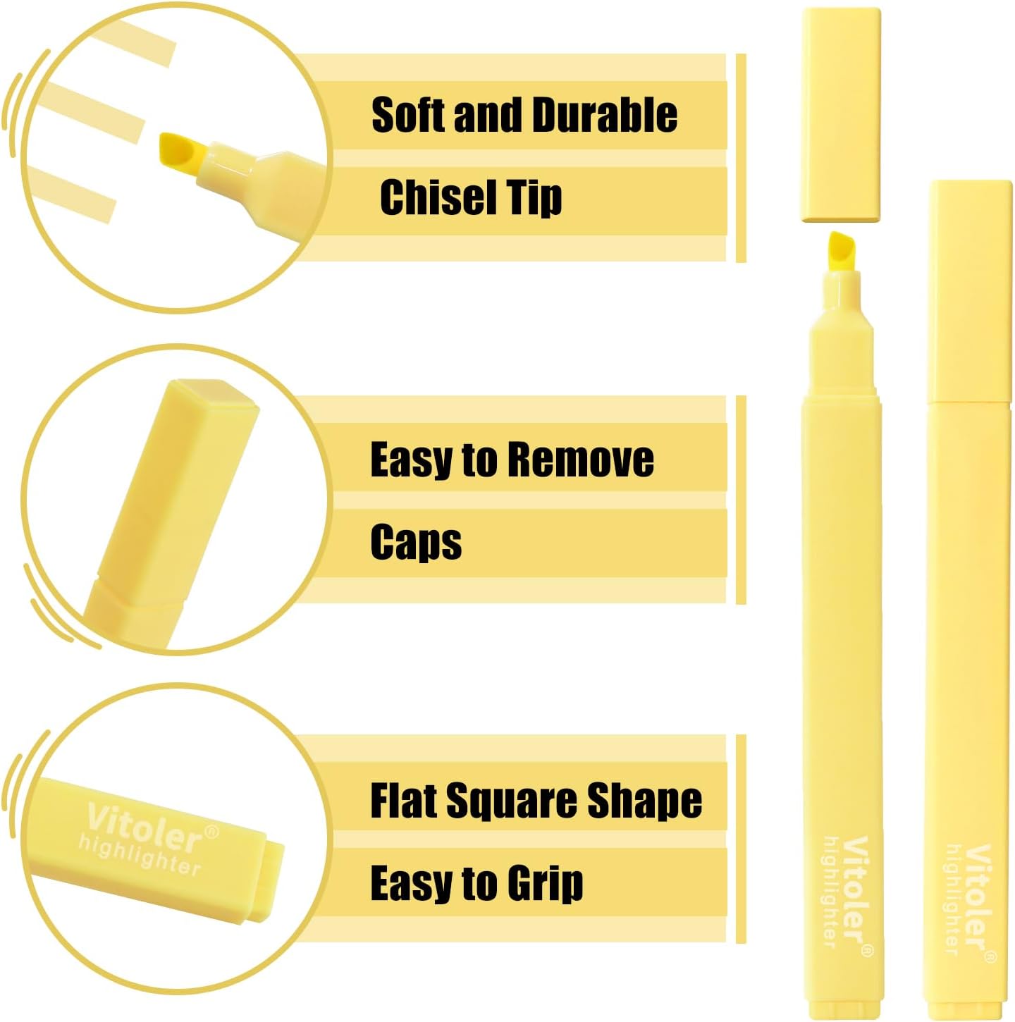 Highlighters, 8 pcs Aesthetic Pastel Highlighters, Chisel Tip Book Highlighter, Candy Colors, No Bleed Bible Highlighter Assorted Colors