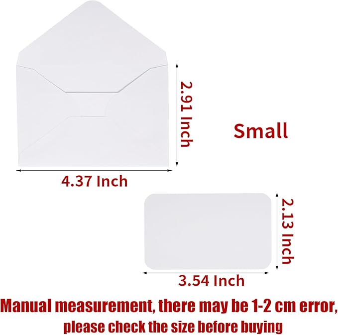 jiebor 100 Sets Small Yellow Envelopes with Small Blank Gift Business Card Wedding Invitation Pocket Envelopes for Graduations Wedding Shower Holiday 4.37 x 2.91 Inch