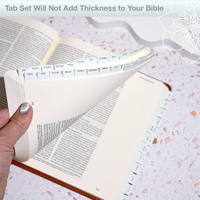 Idyllic Grace - Mini Bible Tabs, Embossed Gold Foil, Journaling, Small Bibles, Study Tool, 90 Tabs, Old and New Testament, Christian, Catholic, Apocrypha, Index Tabs, Matte Laminated - Mint to Be