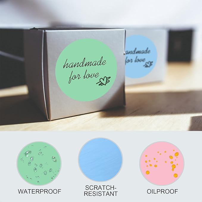 Misofuki 2" 750 Labels Yellow Circle Direct Thermal Stickers Labels Roll Compatible with Zebra, Rollo, MUNBYN, Self-Adhesive Round Direct Thermal Labels