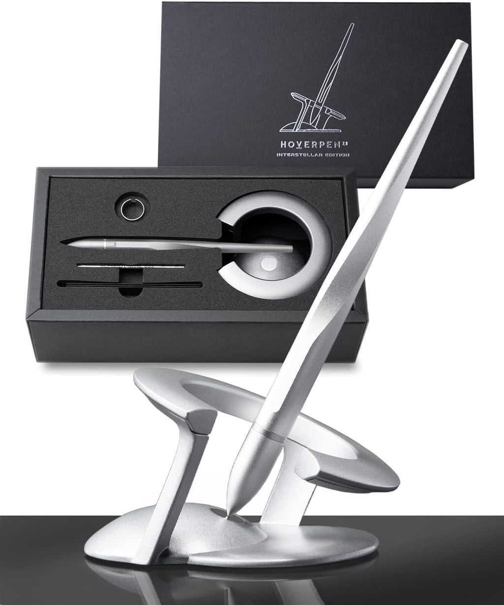 novium Hoverpen Interstellar - German-engineered Ballpoint Pen with Magnetic Features, Starlight Silver