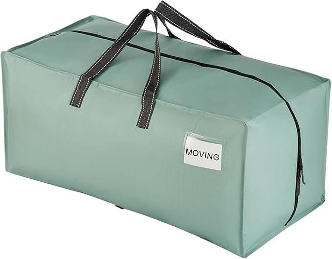 VENO 4 Pack Moving Bags w/Backpack Straps, Moving Boxes & Storage Bins Alternative, Packing Supplies, Camping Accessories Totes, Dorm Room Essentials Storage Bags (Light Green Matte, 4 Pack)