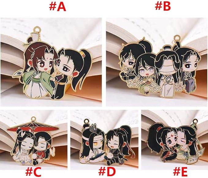 Chinese Mo Dao Zu Shi Bookmark Grandmaster of Demonic Cultivation Wei Wuxian LAN Wangji Metal hollowing Bookmark Chinese Style Tassel Book Markers Pagination Mark
