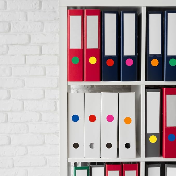 0.75 Inch Round Color Coding Labels,Laser and Inkjet Printable,Easily Writable with Perforation Line (6 Rolls,500 Labels Per Roll)