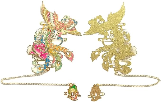 MOZART Phoenix Chinese Style Brass Bookmark Classical Mythological Characters Mountain and Sea Sutra Series Creative Cultural Copper Bookmark Metal Bookmarks