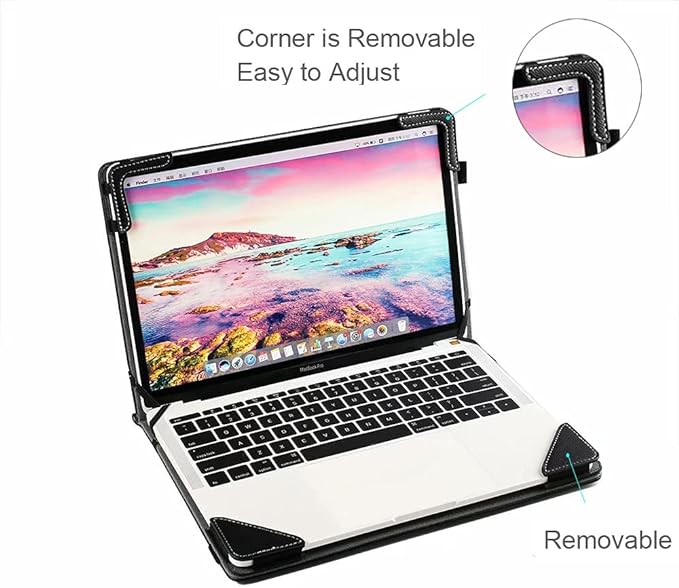 Laptop Case Cover Compatible with Dell Inspiron 13 Laptop 5370 5368 5378 5379 13.3 inch Notebook Sleeve PU Leather Stand Hard Protective Skin
