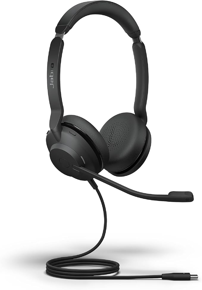Jabra Evolve2 30 SE Wired Stereo Noise-Cancelling Headset - Features 2-Mic Call Technology and USB-C Cable - Works with All Leading Unified Communications Platforms Such as Zoom & Google Meet - Black