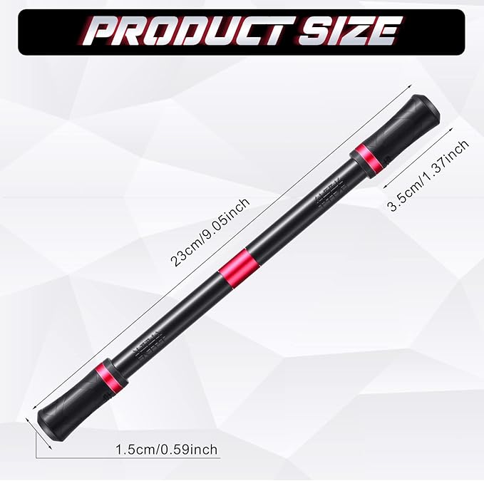 Outus 2 Pieces Spinning Pen Rolling Finger Rotating Gaming Trick Pen Mod with Tutorial No Refill Stress Releasing Brain Training Toys for Adults Office Supplies(Black and Red)