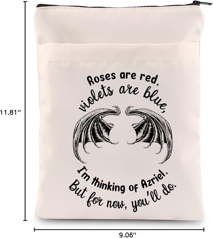 Roses are Red Violets are Blue Books Lover Gift Bat Boys Book Sleeve Book Merch Gift for Fans (Thinking of Azriel-b)