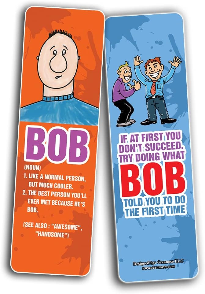 Creanoso Funny BOB (be Like bob) Bookmarks (5-Sets X 6 Cards) – Daily Inspirational Card Set – Interesting Book Page Clippers – Great Gifts for Adults and Professionals