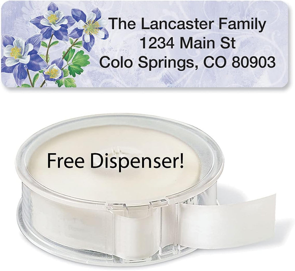 Colorful Images Spring Floral Rolled Personalized Return Address Mailing Labels with Dispenser, Customize with Name & Shipping Address, 500 ¾” x 2½” Self Adhesive, Easy Peel Label Roll