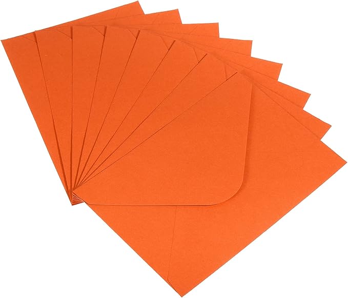 PATIKIL Mini Envelopes, 50 Pack Gift Cards Business Cards Envelope for Invitation Graduation, Orange