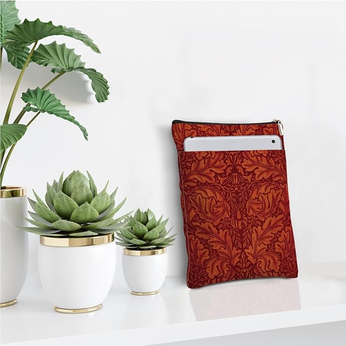 Vintage Flower Book Sleeve Book Lovers Gifts Autumn Style Waterproof Book Cover Book Accessories Book Covers for Paperbacks Book Pouch Book Protector with Front Pocket for Women Girls Readers Mom