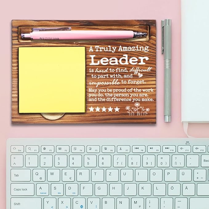Thank You Appreciation Gift for Leader, Great Leader Gifts for Women, Best Team Leader Gifts for Women Men, Going Away Gift Retirement Gift for Leader, Leader Self-Stick Note Pad Holders-DW50