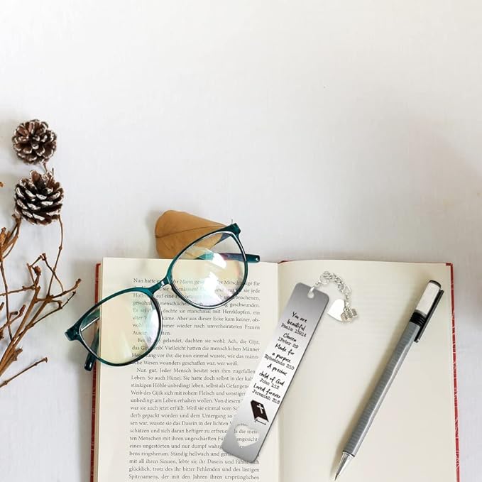 Inspirational Christian Bookmark for Women Bible Verse Bookmark,Book Lover,Bookworm, Godson, Goddaughter, Godchild, Book Accessories, Reading Gifts, Book Gifts, Birthday Christmas Gifts
