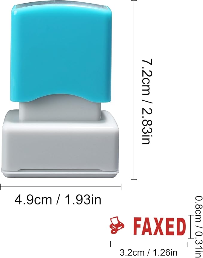 WAFJAMF Faxed Stamp–Pre-Inked Rubber Stamp Red Ink Office Stamp Message Stamp-Medium