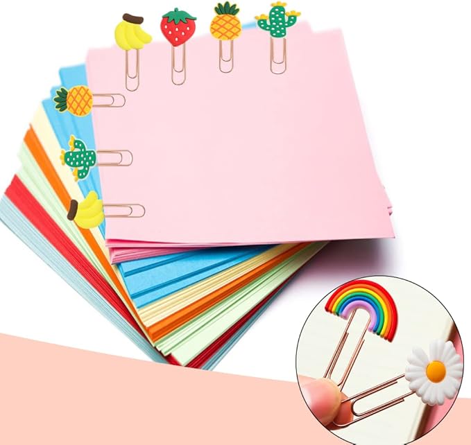 ELANE 36 pcs Silicone Paper Clips Bookmarks Dispenser Bookmark Memo Clip for Kids School Teacher Office Supply Student Stationery.