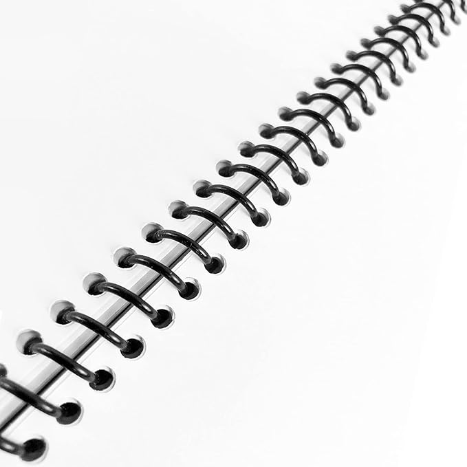 TOTiyea 100 Pack Plastic Spiral Binding Coils,12mm(1/2") Binding Spirals,90 Sheet Capacity,4:1 Pitch, Black