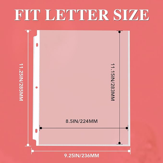 150 Pack Sheet Protectors 8.5 x 11 inch Clear Page Protectors for 3 Ring Binder Heavy Duty, Plastic Sleeves for Papers, Document
