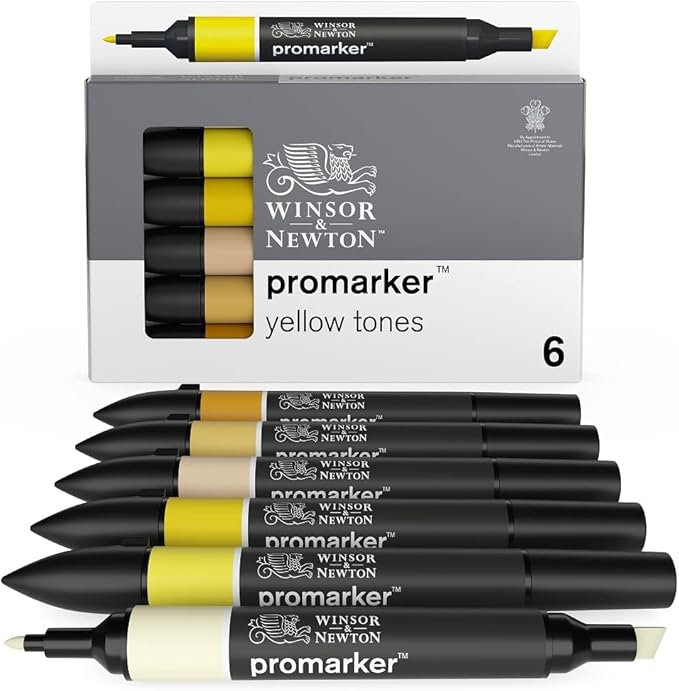 Winsor & Newton ProMarker Set, 6 Count, Yellow Tones