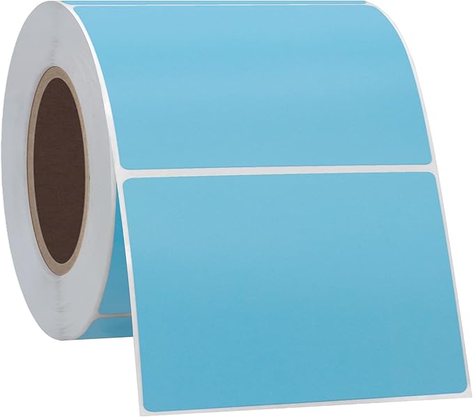 Hybsk 3x2 inch Color Direct Thermal Labels for Shipping, Barcodes, Address, Compatible with Rollo Label Printer & Zebra Desktop Printers(3"x2",Light Blue)