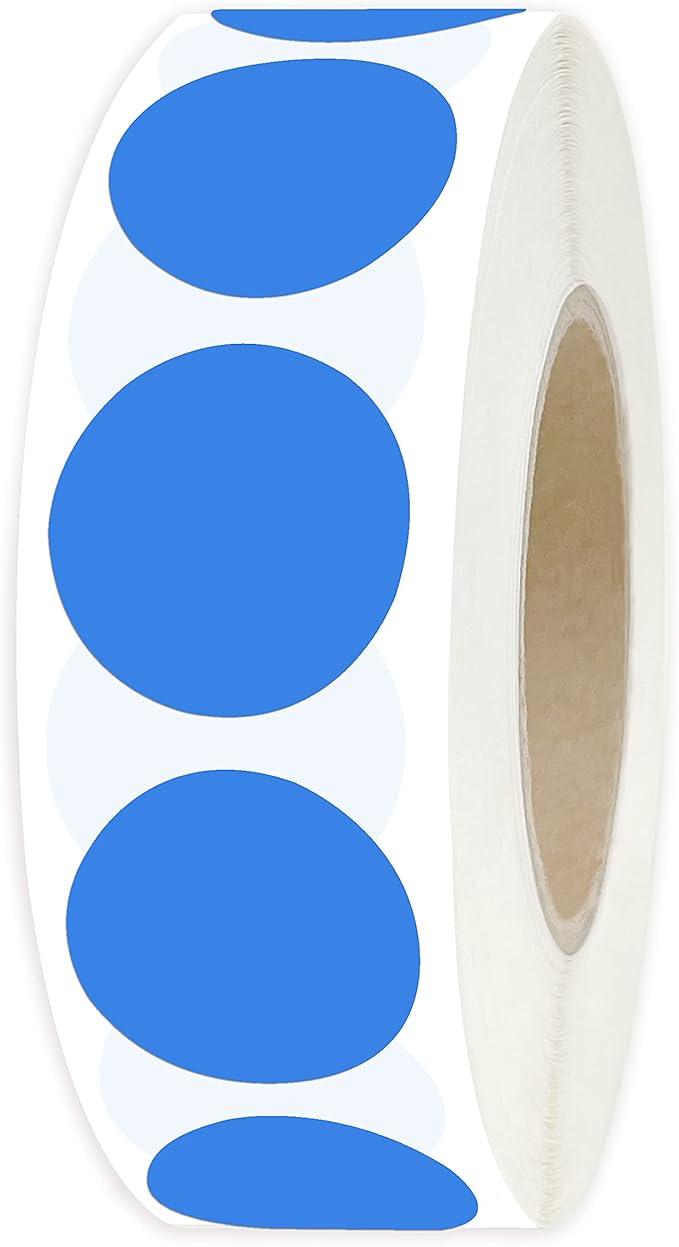 PARLAIM 3/4" Round Color Coding Circle Dot Labels in Roll, 1000 Stickers per Dispenser Box, 0.75 inch Diameter for Classroom Home Organization, Blue