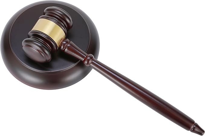 Apexstone Wooden Gavel and Block Set, Wooden Gavel and Sound Block Set for Lawyer Judge Auction Sale Gift