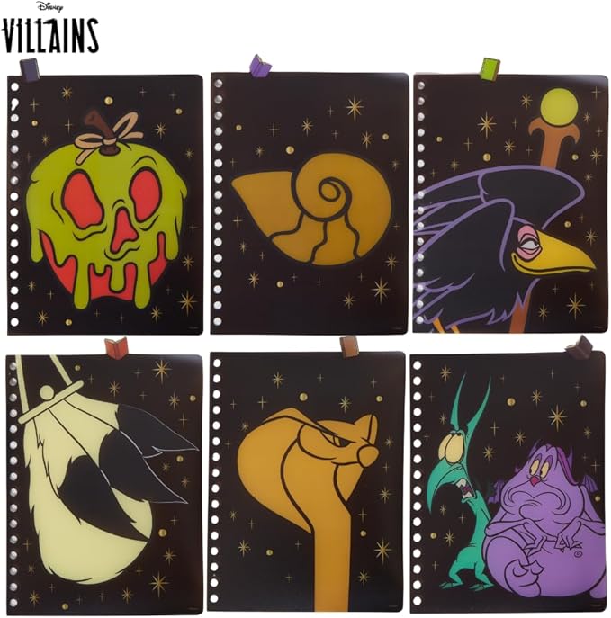 Innovative Designs Disney Villains Journal Notebook, Spiral Bound, 144 Lined Pages, 8 x 7 inches, Light Green, Disney Princess Movie Characters