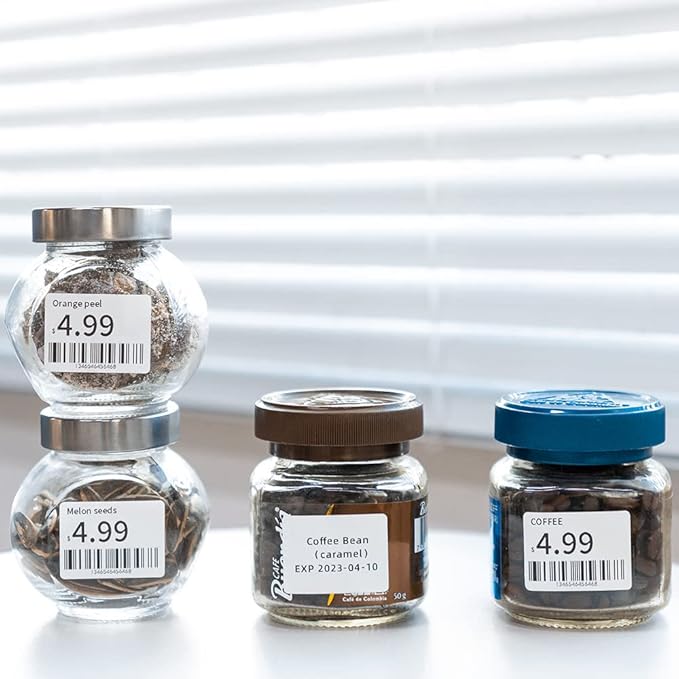 Phomemo Labels - Sticker Thermal Label for M110/M100/M108/M120/M220/M221/M120/M200 Label Printer, 1.57"x1.18"(40x30mm),Phomemo M110 M100 Labels, 690 Labels/3Roll, Square, Black on White