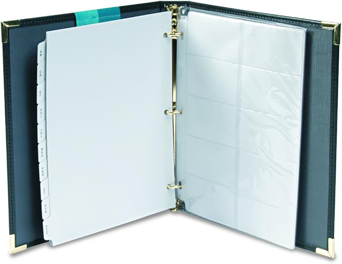 Samsill Classic Collection Business Card Ring Binder Round Ring - Black (81080)