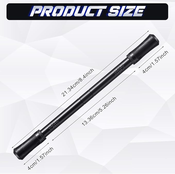 Outus 2 Pieces Spinning Pen Rolling Finger Rotating Gaming Trick Pen Mod with Tutorial No Refill Stress Releasing Brain Training Toys for Adults Office Supplies(Black)