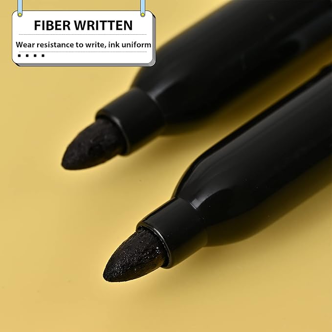 Permanent markers, 60 packs permanent markers bulk, quick drying in one second, waterproof, smooth, not easy to erase, durable, can be marked on glass, tiles and cloth, office supplies