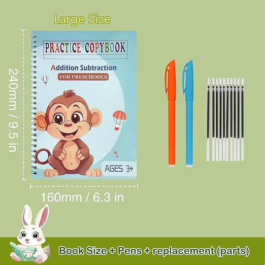 Reusable Grooved Handwriting Workbooks,Magic Copybook,Magic Writing Practice Copy Books, to Help Children Improve Their Handwriting Ink Practice Age 3-8 Calligraphy for Kids(5-Book Gift Set)