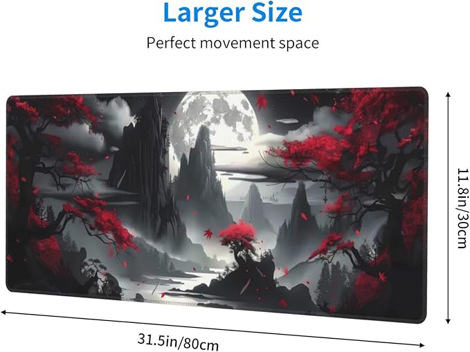 Gaming Mouse Pad Desk Pad,Extended Big Mouse Pad,31.5x11.8 Inch Long Computer Keyboard Mouse Mat Mousepad with 3mm Non-Slip Base and Stitched Edge for Gaming and Office… (Dark Canyon)