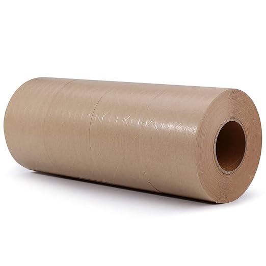LLPT Kraft Paper Gummed Tape 2.75” x 66 Yards 4 Pack Reinforced Fiberglass Water Activated Kraft Tape Brown Packing Tape Heavy Duty for Mailing Shipping Sealing Boxes (PGB7060R04)
