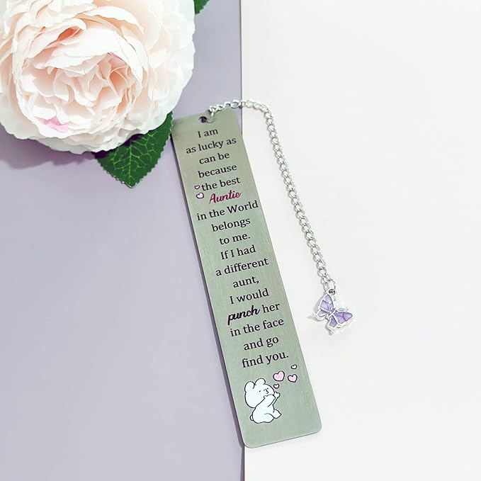 Aunt Bookmarks Mothers Day Gift Bookmarker Aunty appreciate Birthday Present Women Retirement Appreciate the Best Auntie in the World Family Love Quotes Keepsakes Christmas Thanksgiving Book Accessory