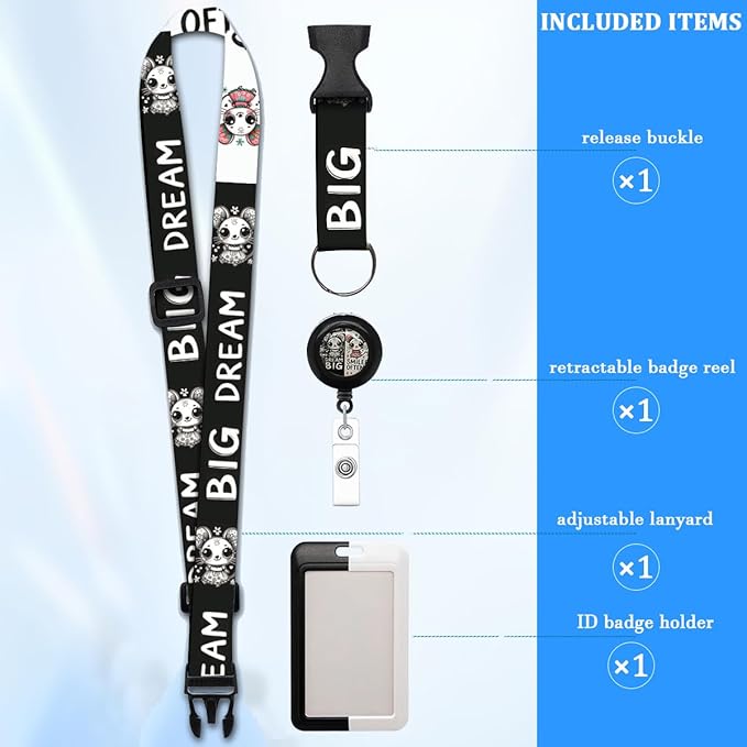 Cartoon Mouse Lanyards Badge Holder, Adjustable Lanyard with Retractable Badge Reel,Inspirational ID Badge Holder for Teachers, Nurses, Students, Office Staff & Everyday Essentials