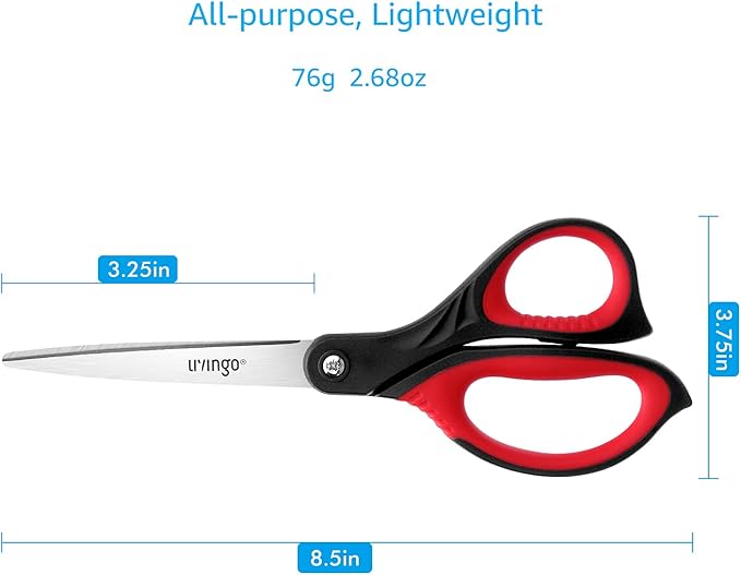 LIVINGO Sharp Scissors All Purpose: 36 Pack of Scissors Bulk Heavy Duty Multipurpose Cutting Fabric Wrapping Paper Sewing Craft for Office Middle High School Home, 8.5 Inch