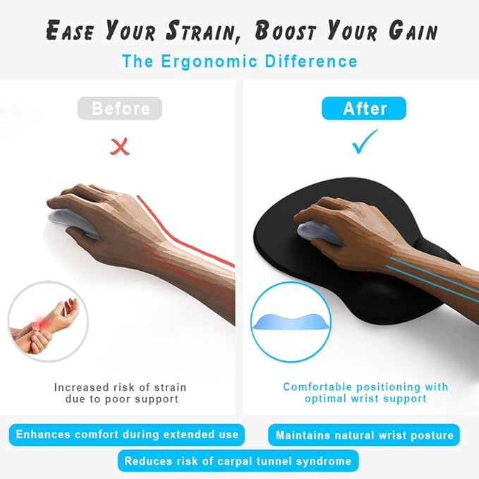 ErgoComfort Gel Wrist Rest Mouse Pad-Ergonomic Office Mousepad with Wrist Support-Non-Slip, Design Desk Accessories Mat for Home&Game Decor (06Ocean Gradient)