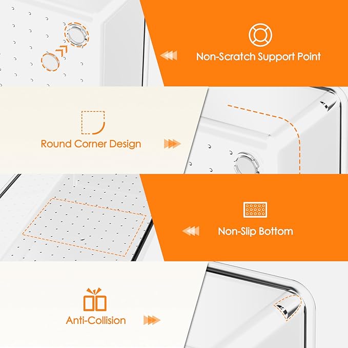 Criusia Drawer Organizer, 6 Pack Large Clear Plastic Drawer Organizers Set, 2 Size Versatile Bathroom and Vanity Drawer Organizer Trays, Storage Bins for Makeup, Bedroom, Kitchen Gadgets Utensils