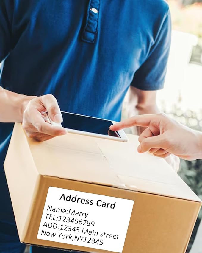 1.96''×3.14'' (50x80mm) Rectangular Thermal Labels for M110/M108/M220/M260/T50M Label Makers, Self-Adhesive Stickers for 4X6 Thermal Printer Labels, Small Business Barcode & Packaging, 100pcs, White